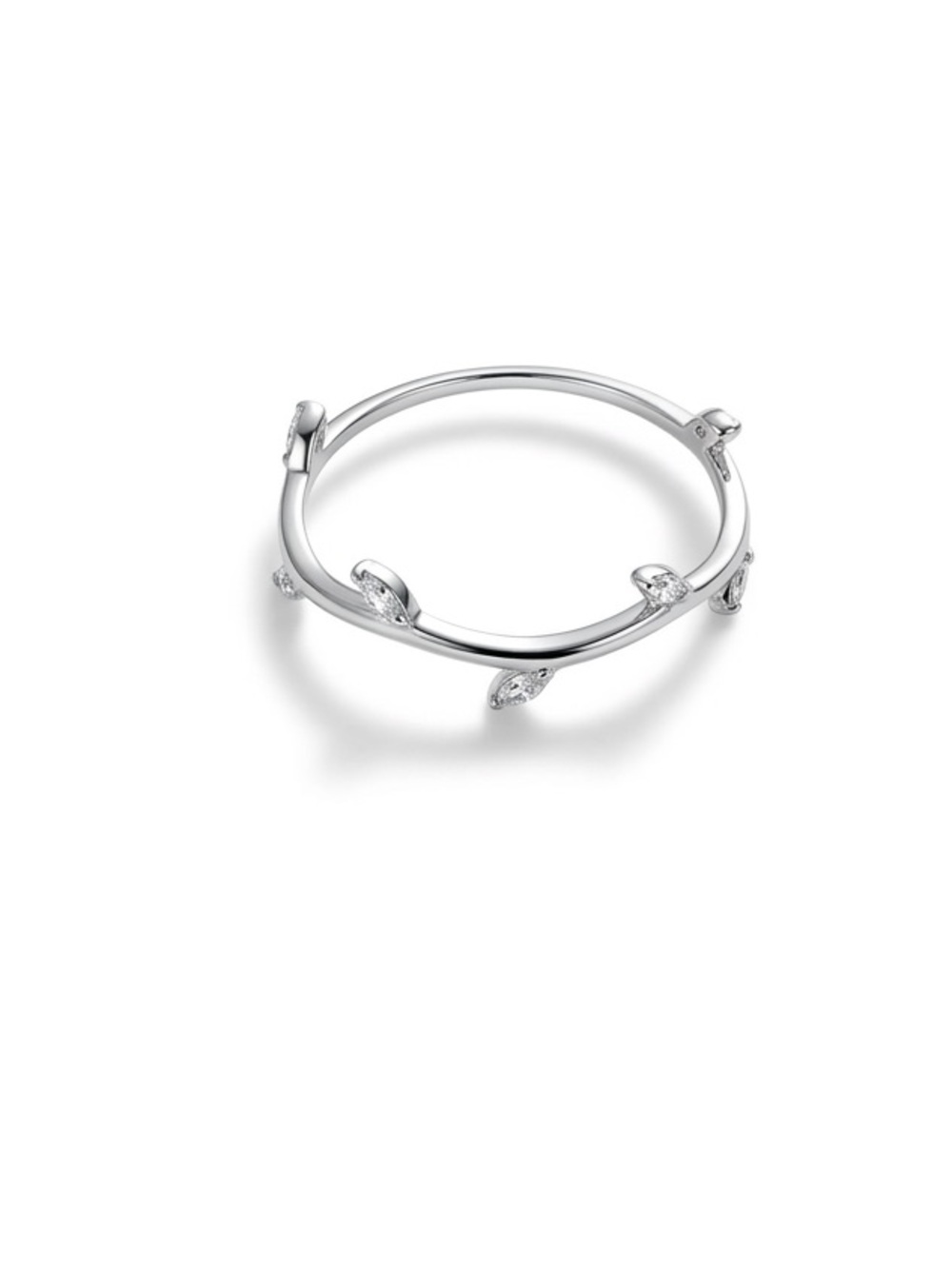Minimalist 18K White Gold Branch Ring